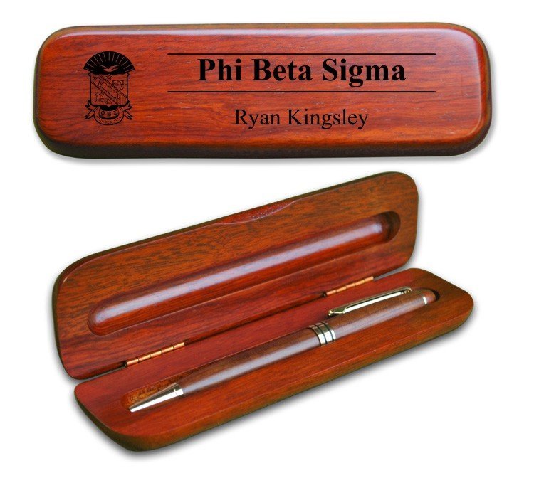 Phi Beta Sigma Wooden Pen Case & Pen