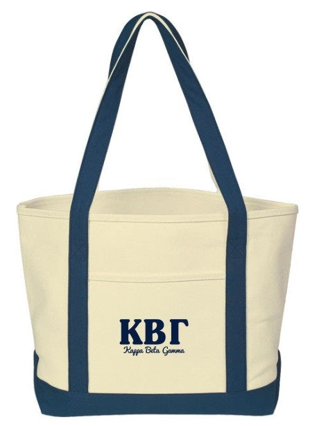 Layered Letters Boat Tote