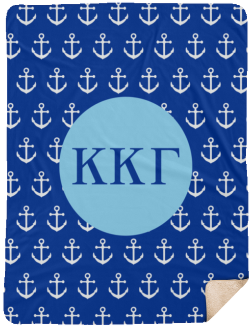 Homedecorgifts Kappa Kappa Gamma Anchor Sherpa Blanket - 60x80