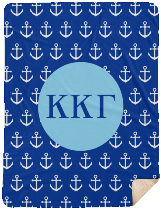 Kappa Kappa Gamma Anchor Sherpa Blanket 60x80 Kappa Kappa Gamma Anchor Sherpa Blanket - 60x80