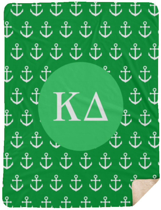 Kappa Delta Anchor Sherpa Blanket 60x80 Kappa Delta Anchor Sherpa Blanket - 60x80