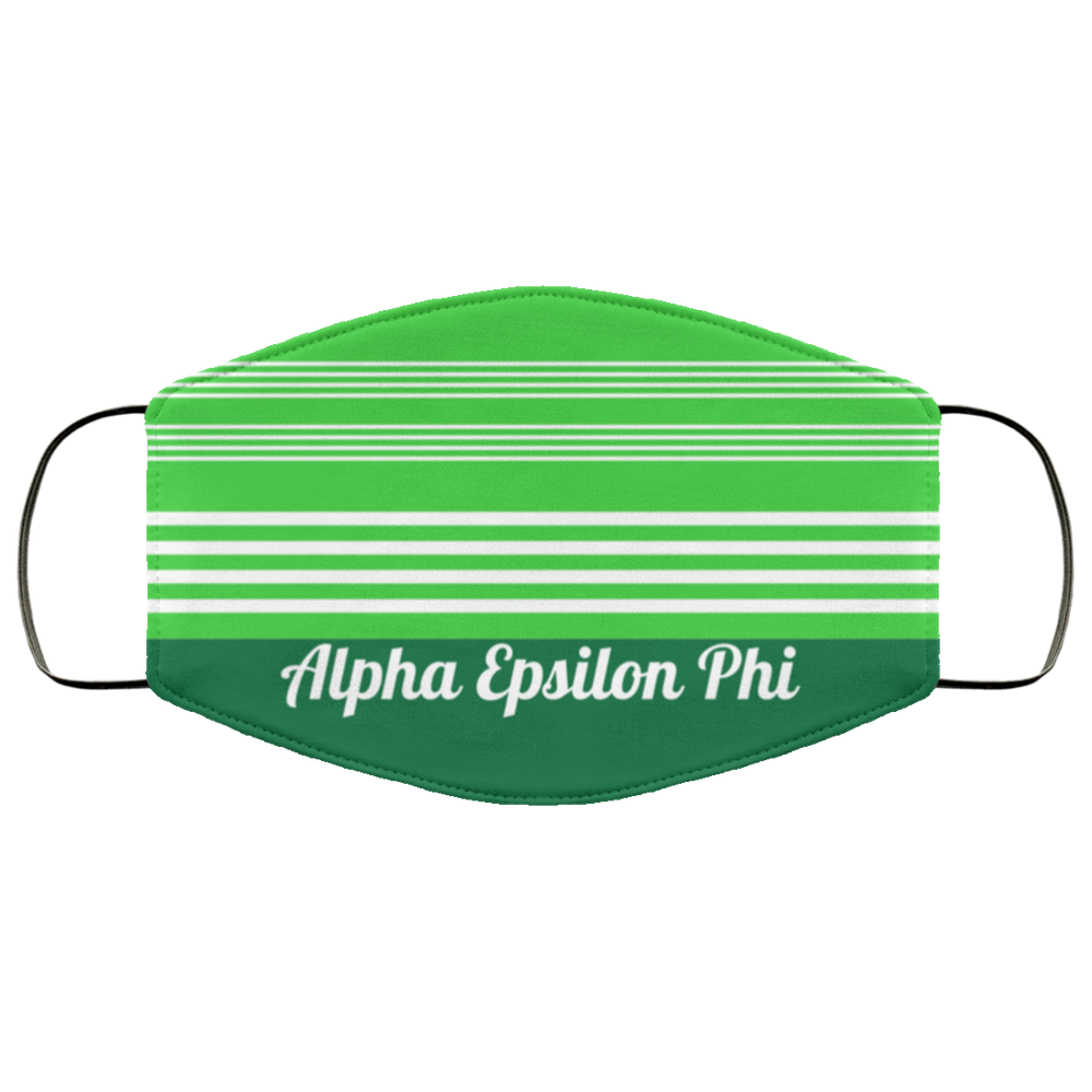 Alpha Epsilon Phi Two Tone Stripe Face Mask Alpha Epsilon Phi Two Tone Stripe Face Mask