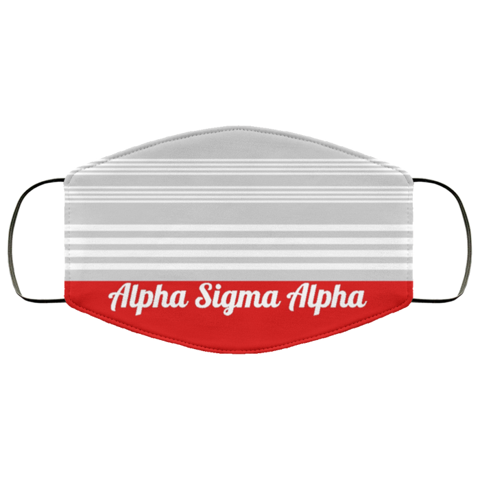 Alpha Sigma Alpha Two Tone Stripes Face Mask Alpha Sigma Alpha Two Tone Stripes Face Mask