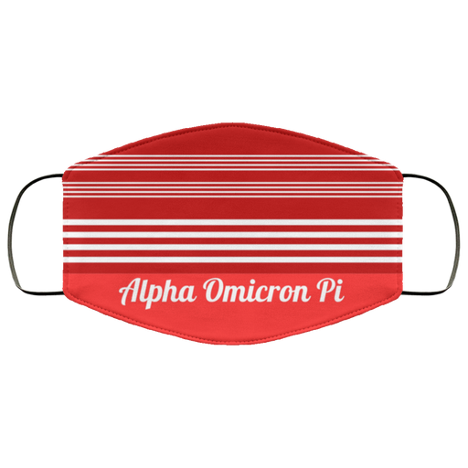 Alpha Omicron Pi Two Tone Stripe Face Mask
