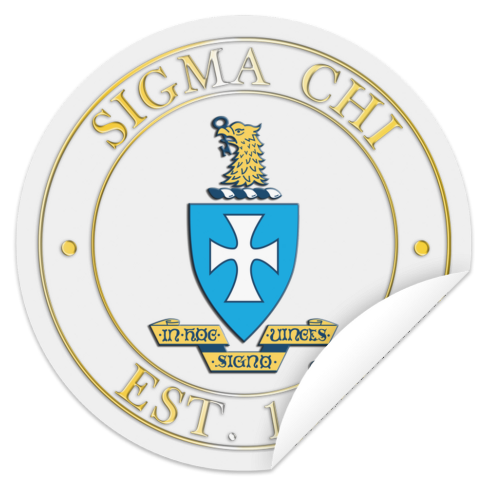 Sigma Chi Crest Circle Sticker Sigma Chi Crest Circle Sticker