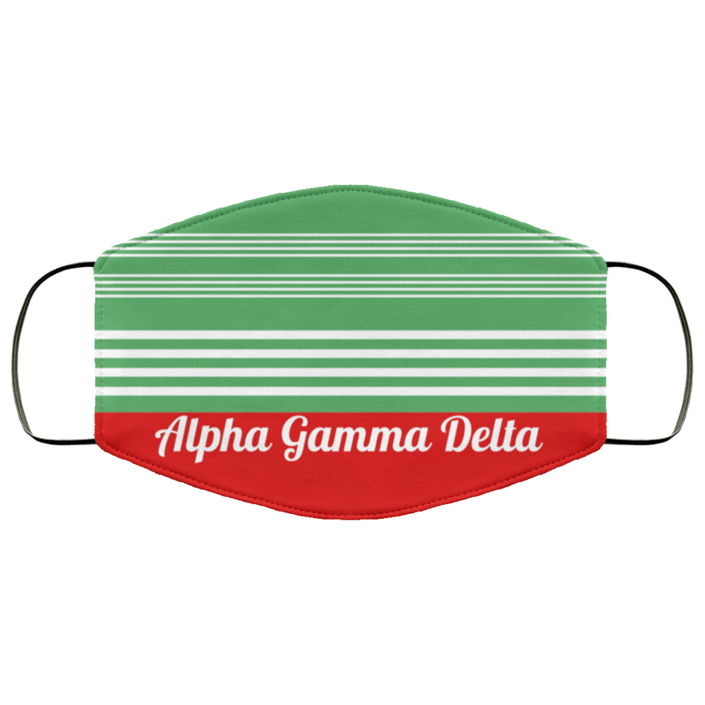 Alpha Gamma Delta Two Tone Stripes Face Mask Alpha Gamma Delta Two Tone Stripes Face Mask
