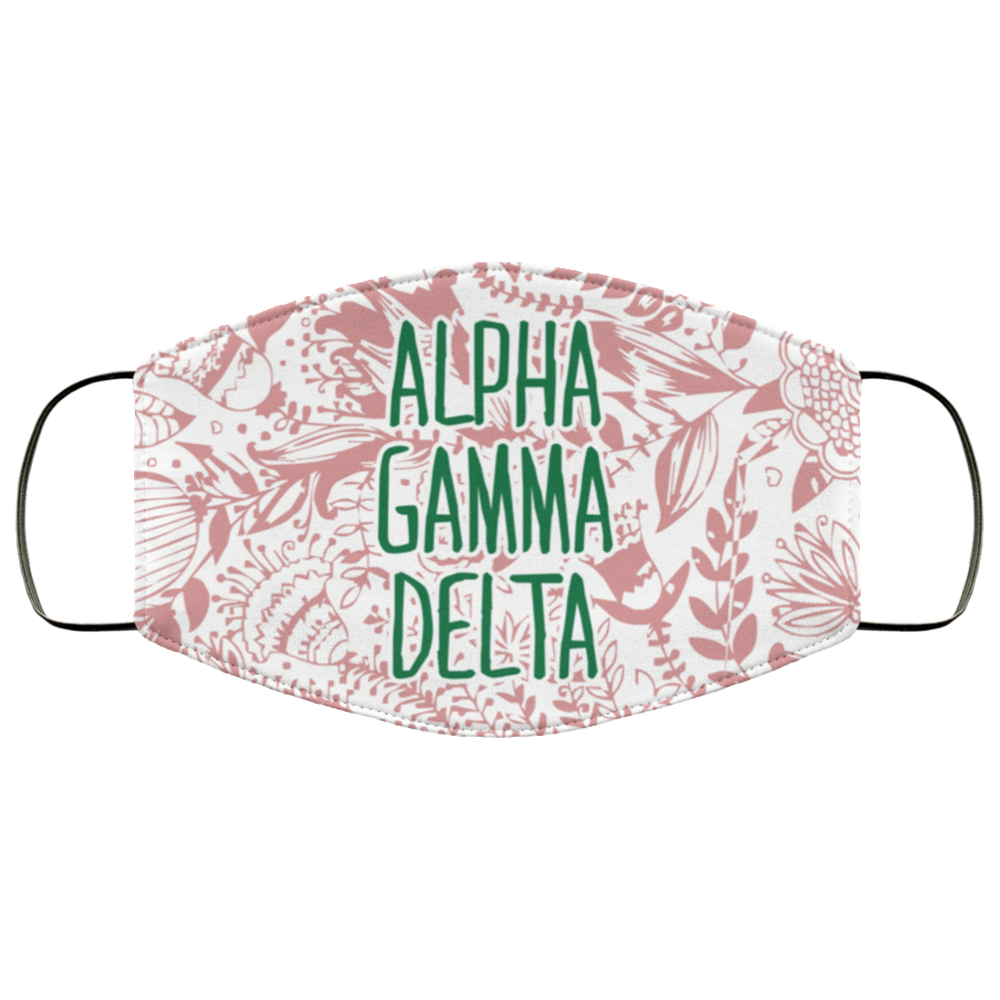 Alpha Gamma Delta Floral Face Mask Alpha Gamma Delta Floral Face Mask