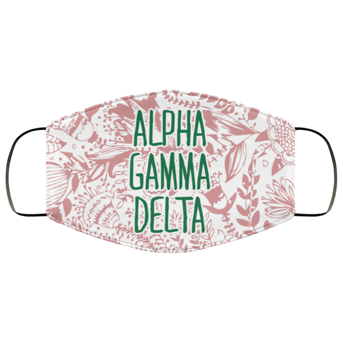 Alpha Gamma Delta Floral Face Mask Alpha Gamma Delta Floral Face Mask