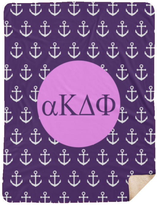 All Alpha Kappa Delta Phi Anchor Sherpa Blanket - 60x80