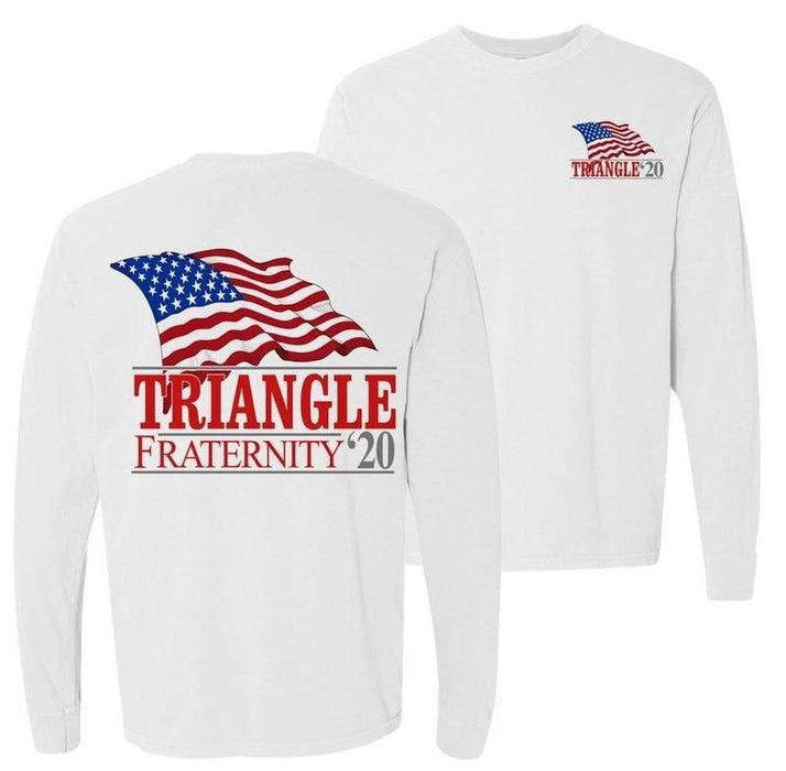 Triangle Patriot Flag Comfort Colors Long Tee