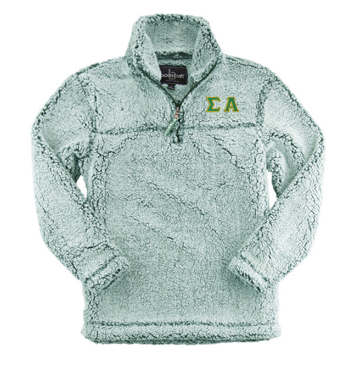 Sigma Alpha Embroidered Sherpa Quarter Zip Pullover
