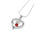 Alpha Gamma Delta Sterling Silver Heart Pendant with Colored Swarovski Crystal