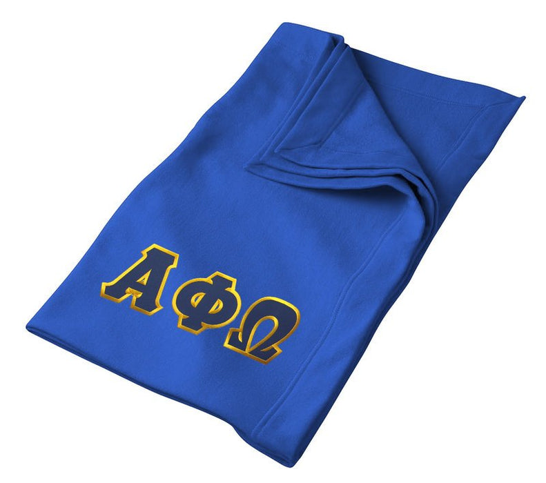 Alpha Phi Omega Greek Twill Lettered Sweatshirt Blanket