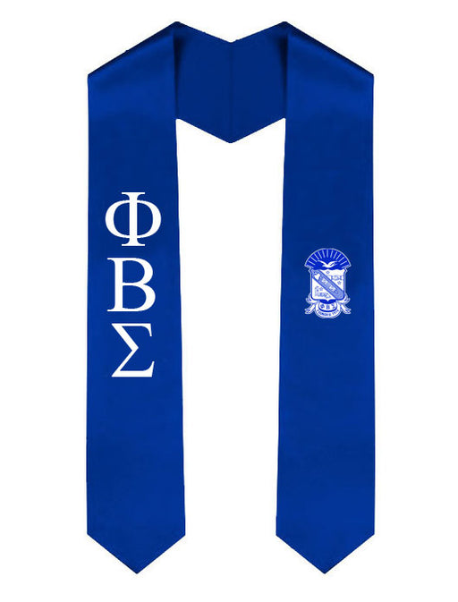 Phi Beta Sigma Lettered Graduation Sash Stole with Crest