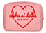 Alpha Xi Delta Pink w/Red Heart Makeup Bag