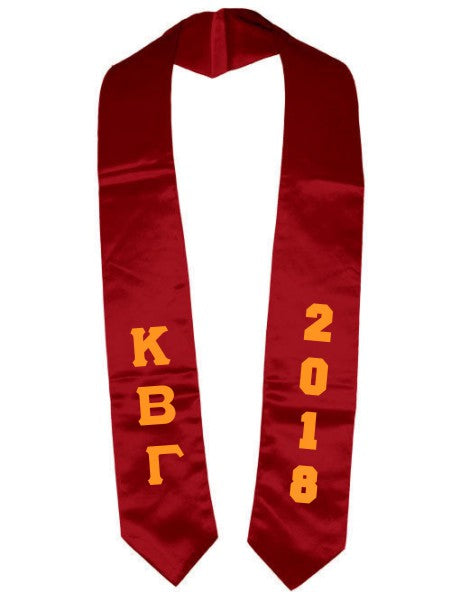 Kappa Beta Gamma Vertical Grad Stole with Letters & Year