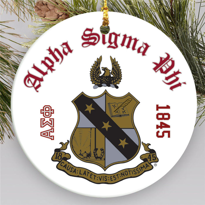 Alpha Sigma Phi.jpg Round Crest Ornament