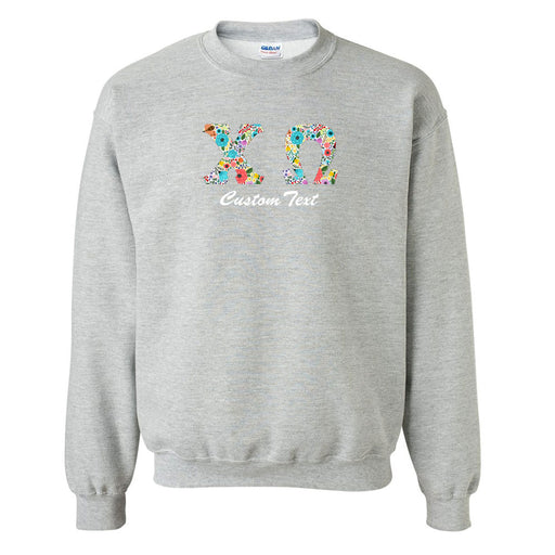 Chi Omega Crewneck Letters Sweatshirt with Custom Embroidery
