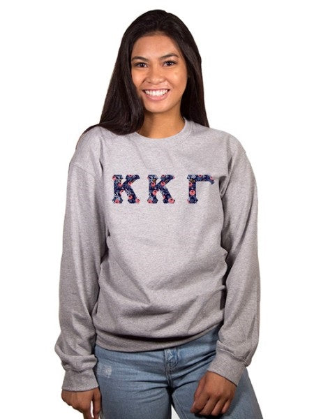 Kappa Kappa Gamma Crewneck Sweatshirt with Sewn-On Letters