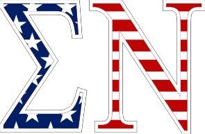 Sigma Nu American Flag Letter Sticker - 2.5