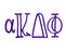 Alpha Kappa Delta Phi Inline Greek Letter Sticker - 2.5