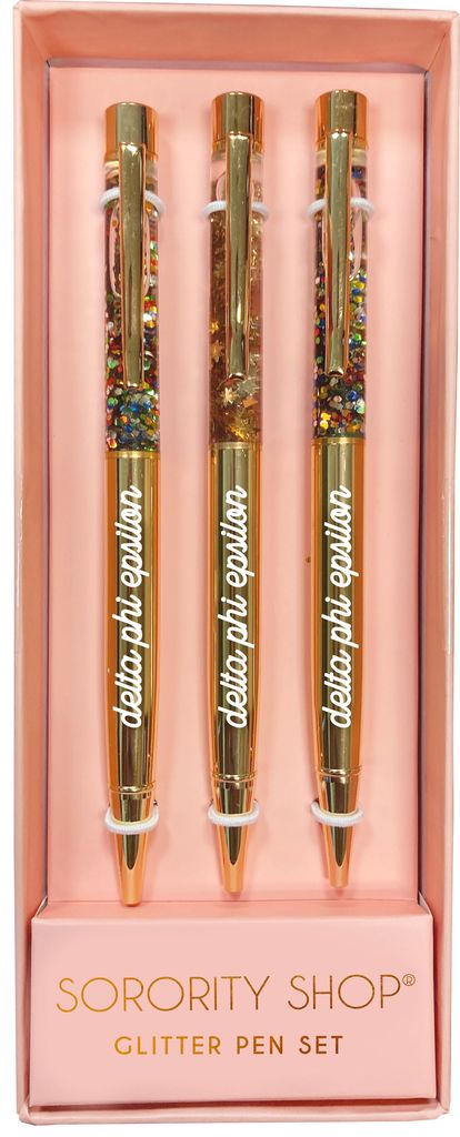 Delta Phi Epsilon Glitter Pens (Set of 3)