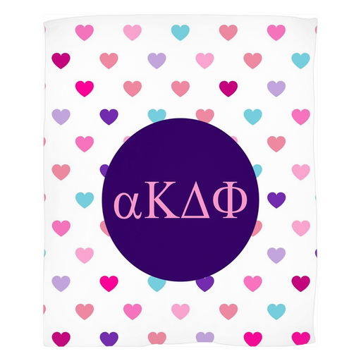 alpha Kappa Delta Phi Hearts Fleece Blankets