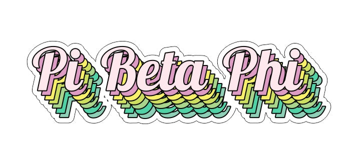 Pi Beta Phi New Hip Stepped Sticker