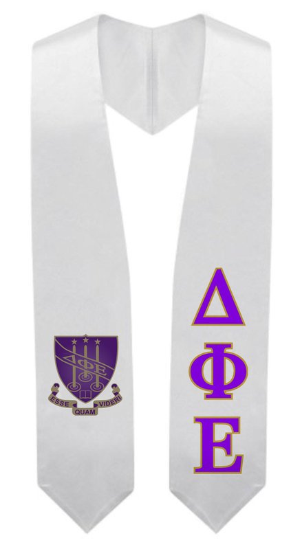 Delta Phi Epsilon Super Crest Graduation Stole