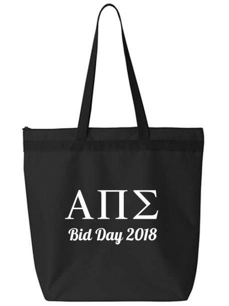Alpha Pi Sigma Roman Letters Event Tote Bag
