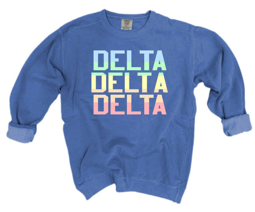 Delta Delta Delta Comfort Colors Pastel Sorority Sweatshirt