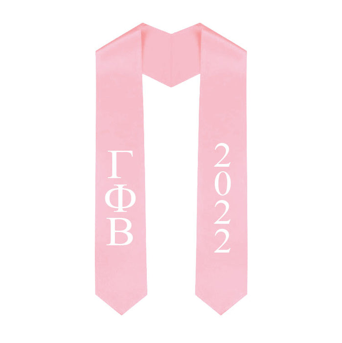 Gamma Phi Beta Vertical Grad Stole with Letters & Year