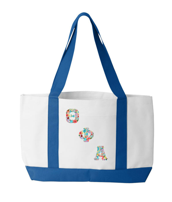 Theta Phi Alpha 2-Tone Boat Tote with Sewn-On Letters