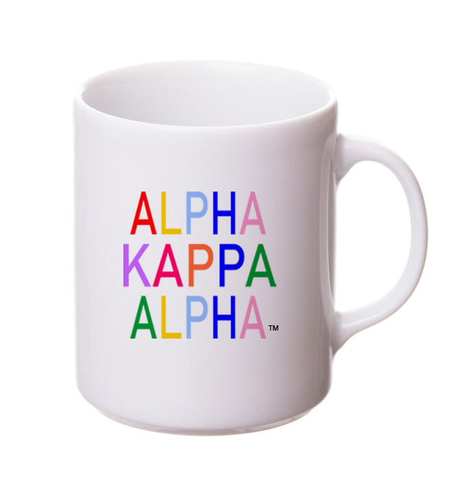 Alpha Kappa Alpha Coffee Mug with Rainbows