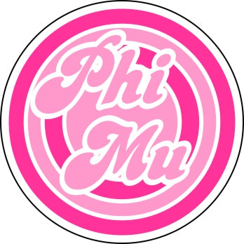Phi Mu Funky Circle Sticker