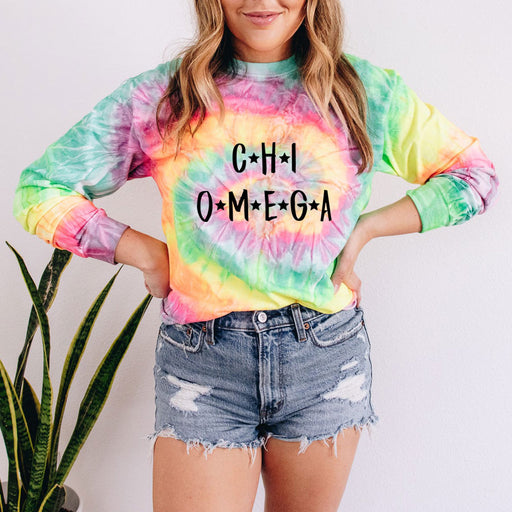Chi Omega Tie-Dye Longsleeve Crewneck T-Shirt