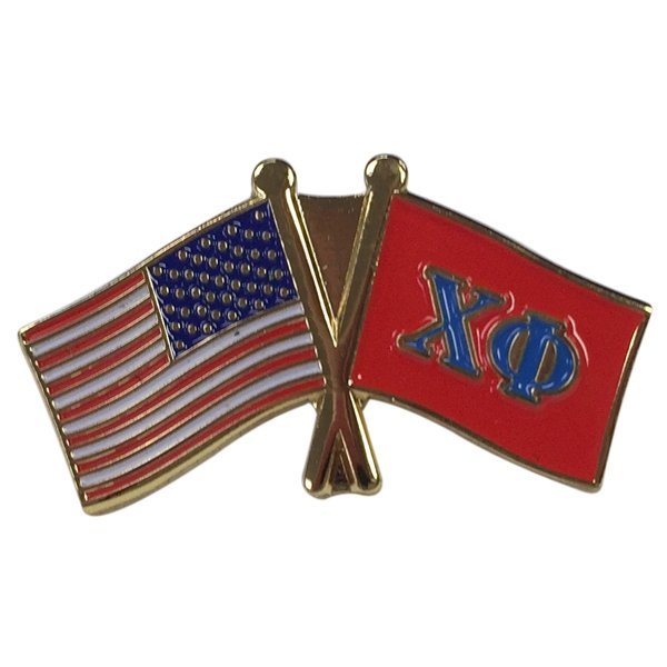 Chi Phi Fraternity Flag Pin