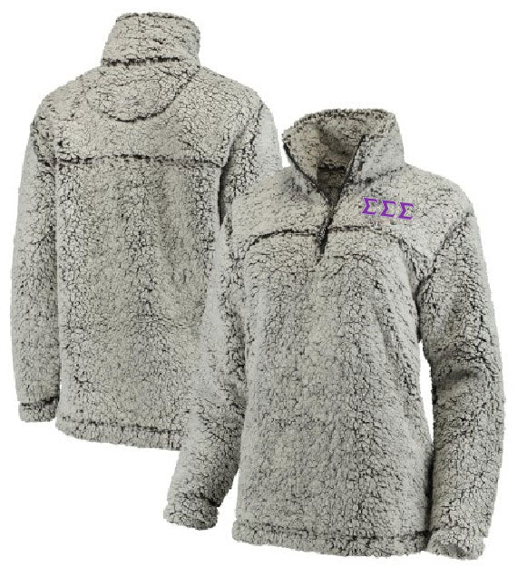 Sigma Sigma Sigma Embroidered Sherpa Quarter Zip Pullover