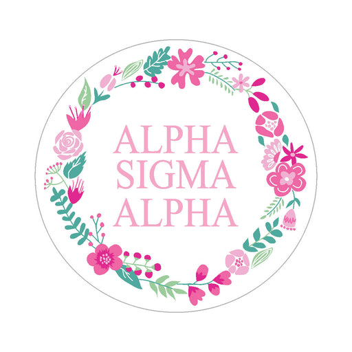 Alpha Sigma Alpha Floral Wreath Sticker
