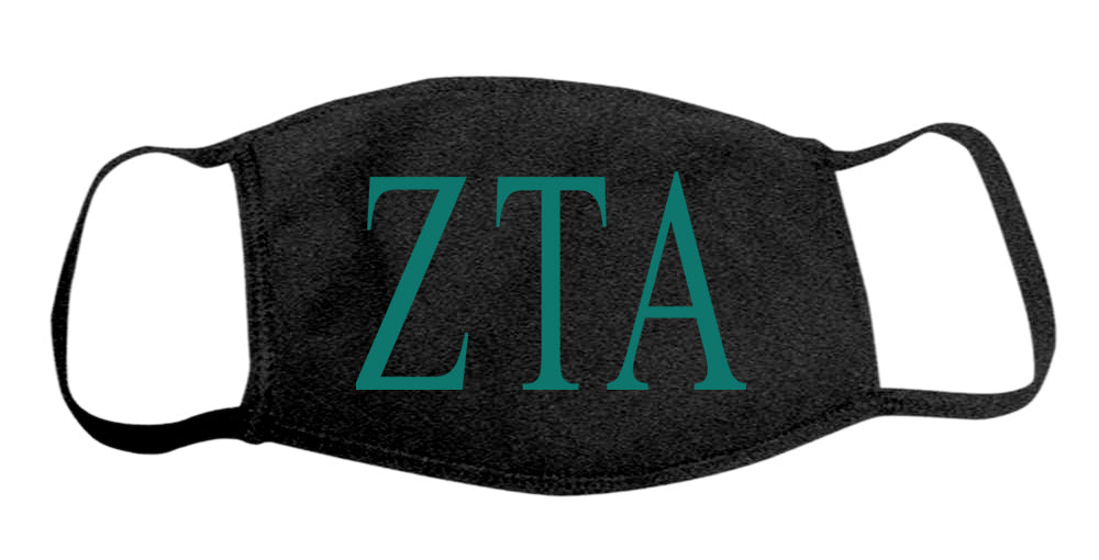 Zeta Tau Alpha Face Mask With Big Greek Letters