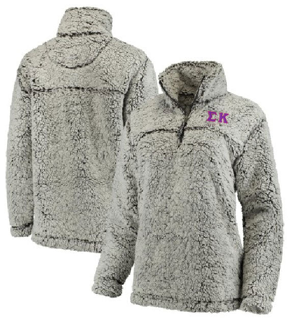 Sigma Kappa Embroidered Sherpa Quarter Zip Pullover — GreekU