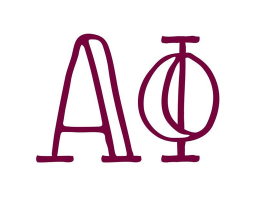 Alpha Phi Inline Greek Letter Sticker - 2.5
