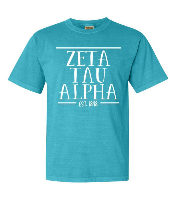 Zeta Tau Alpha Custom Comfort Colors Crewneck T-Shirt