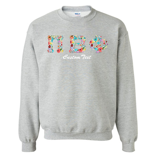 Pi Beta Phi Crewneck Letters Sweatshirt with Custom Embroidery