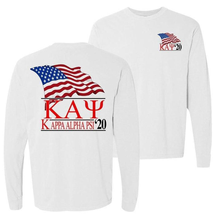 Kappa Alpha Psi Patriot Flag Comfort Colors Long Tee