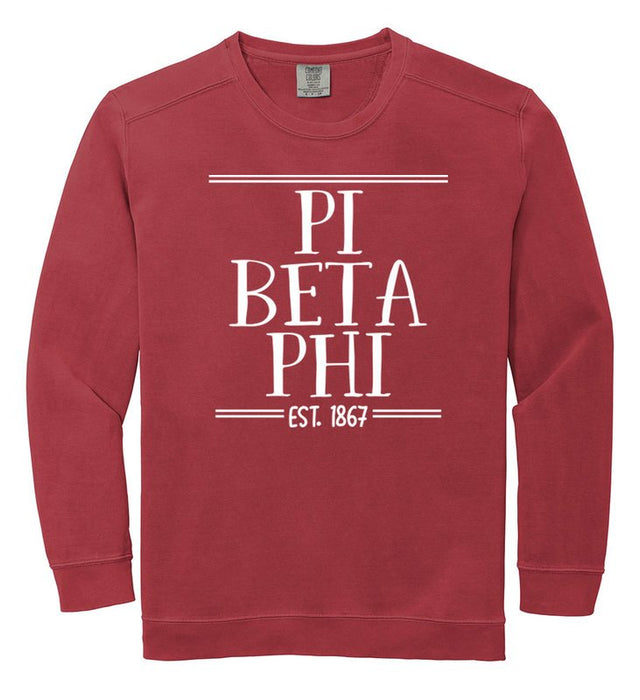 Pi Beta Phi Comfort Colors Custom Sorority Sweatshirt