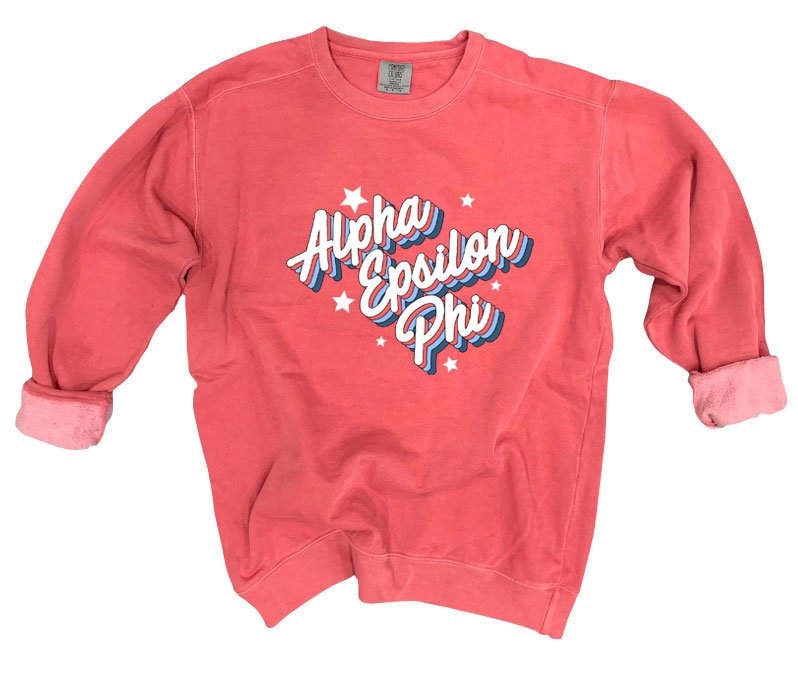 Alpha Epsilon Phi Comfort Colors Throwback Sorority Sweatshirt