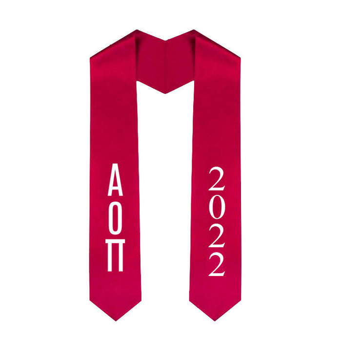 Alpha Omicron Pi Vertical Grad Stole with Letters & Year