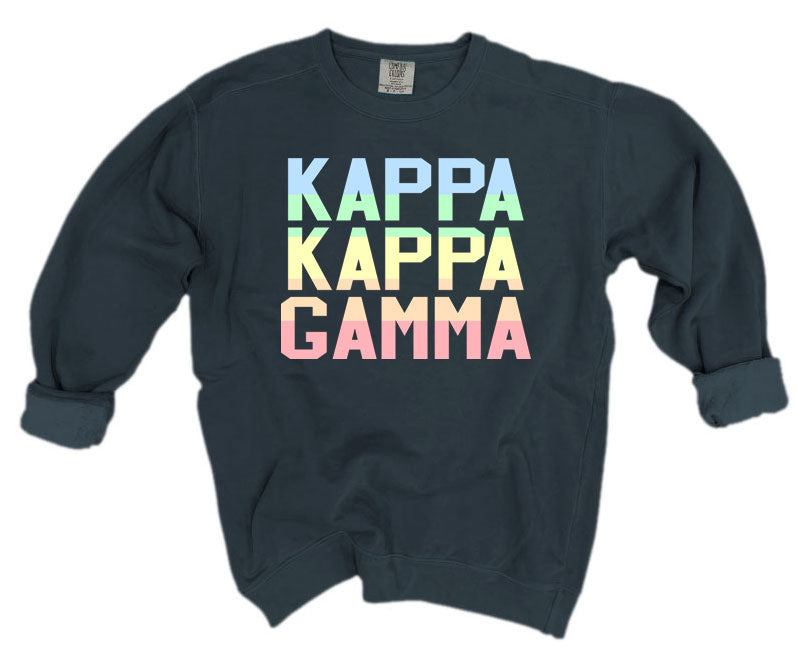 Kappa Kappa Gamma Comfort Colors Pastel Sorority Sweatshirt