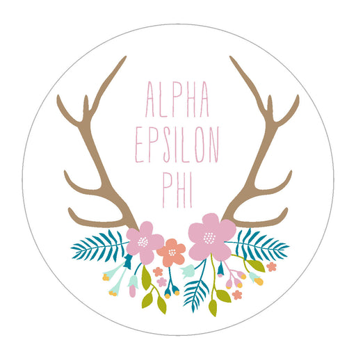 Alpha Epsilon Phi Floral Antler Sticker